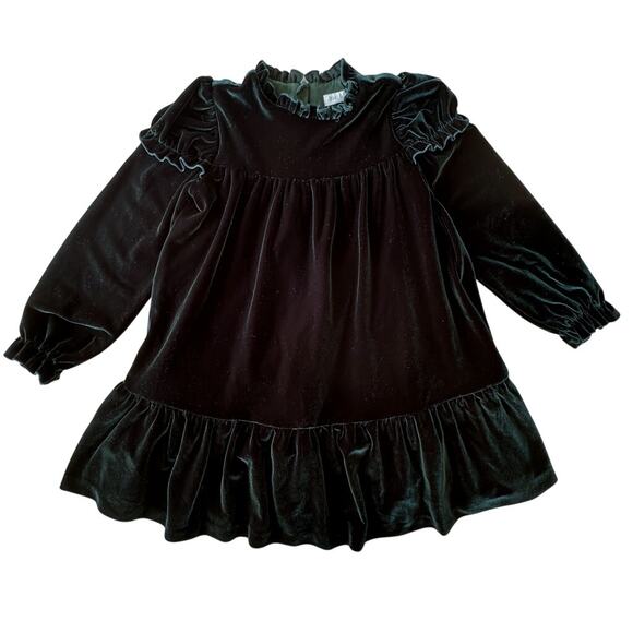 Abel & Lula Girl's Dark Green Velvet Party Dress EUC 6 - Picture 1 of 4